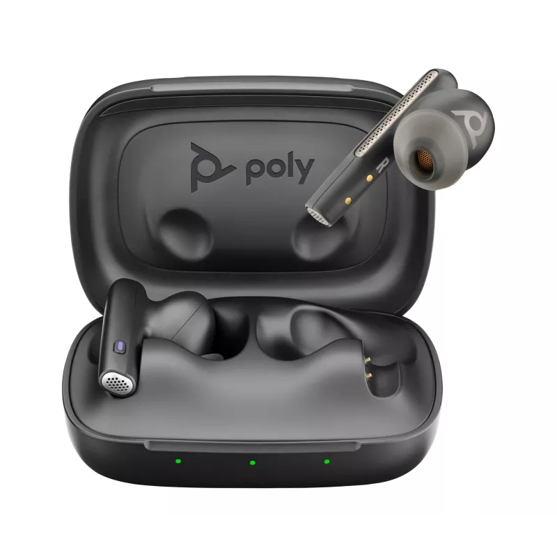 HP Poly Voyager Free 60 UC M Carbon preto auriculares +BT700 adaptador USB-C +Basic Charge Case