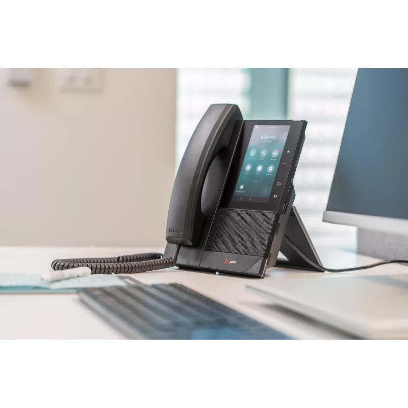 Telefone empresarial HP Poly CCX 505 para Microsoft Teams e compatível com PoE