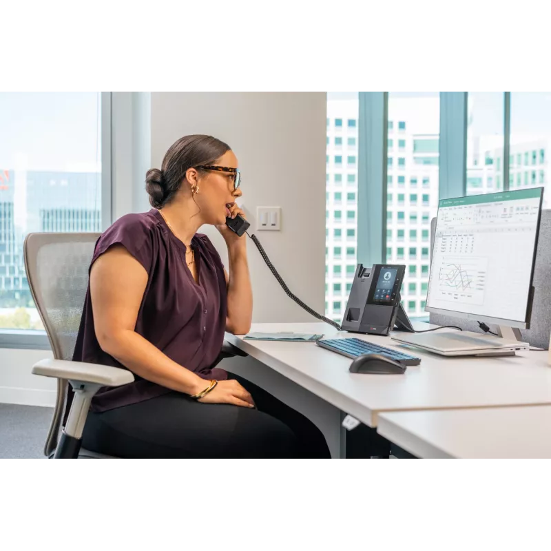 Telefone empresarial HP Poly CCX 505 para Microsoft Teams e compatível com PoE