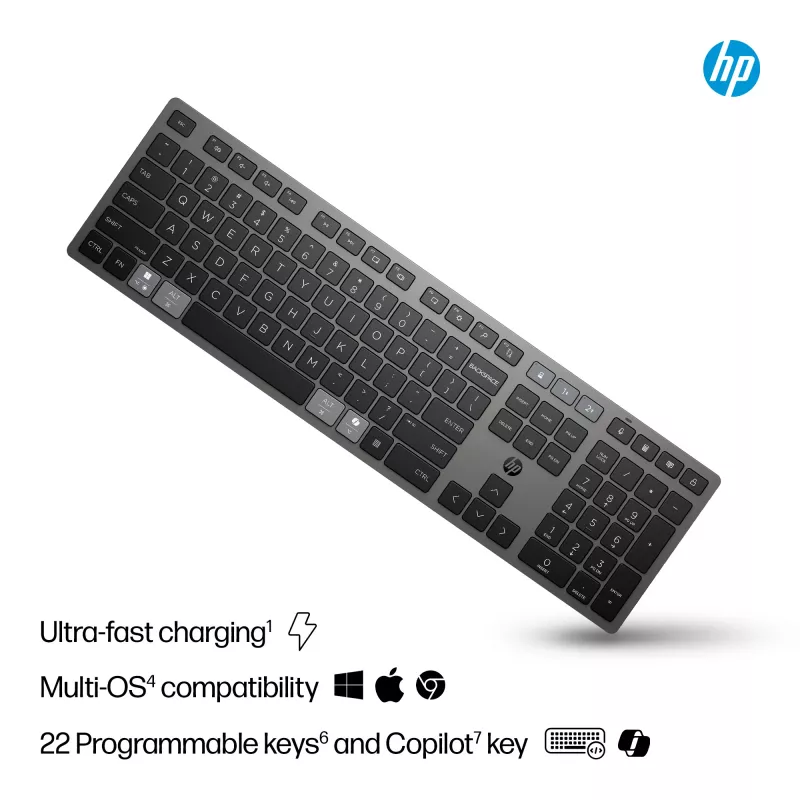 Teclado sem fios recarregável multidispositivo HP 720