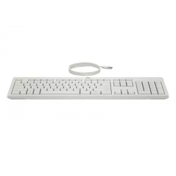 Conjunto de rato e teclado com fios HP 225, tamanho completo (100 %), com fios, USB, branco, rato incluído
