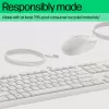 Conjunto de rato e teclado com fios HP 225, tamanho completo (100 %), com fios, USB, branco, rato incluído