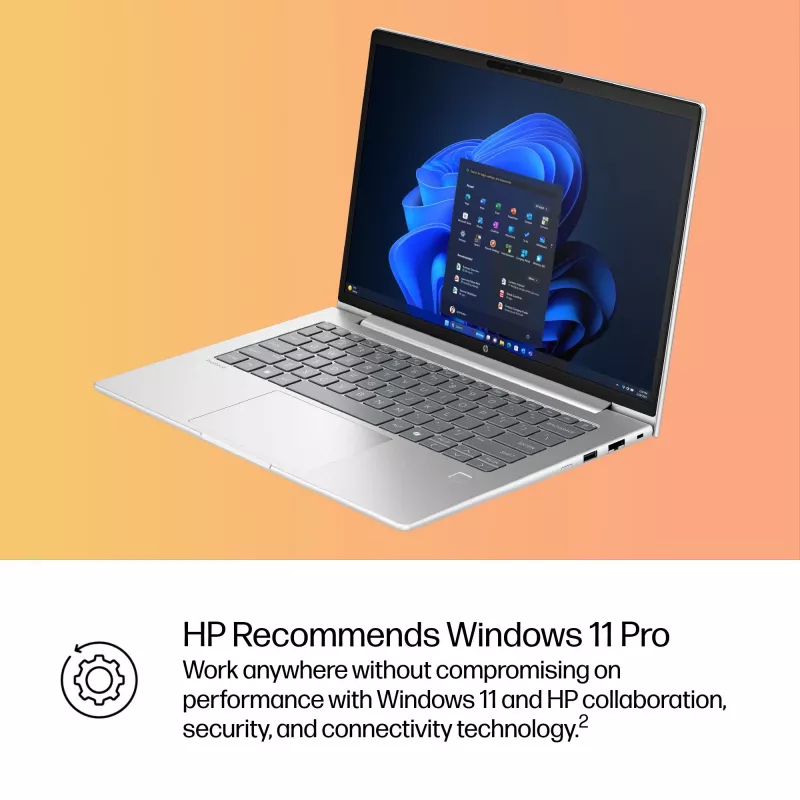 Portátil HP ProBook 4 G1iR Intel Core 5 120U 35,6 cm (14 inch) WUXGA 16 GB DDR5-SDRAM Wi-Fi 6E (802.11ax) Windows 11 Pro prateado