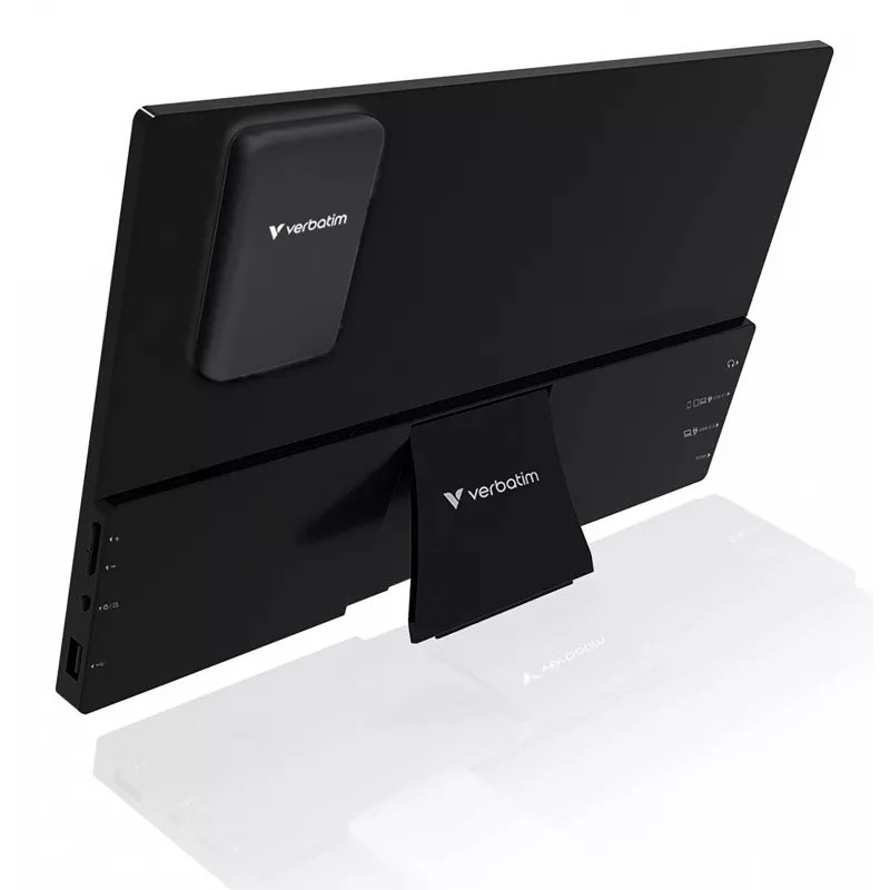 Monitor portátil VERBATIM 13,3 polegadas WUXGA (1920x1200) ecrã tátil IPS, bateria, USB-A/USB-C, 3,5 mm, alumínio, 0,925 kg
