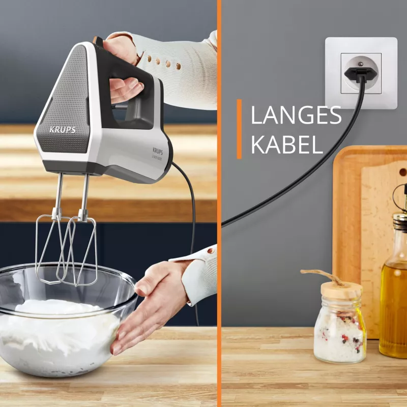 Batedeira de mão Krups 3MIX 6000 600 W cinzento, branco