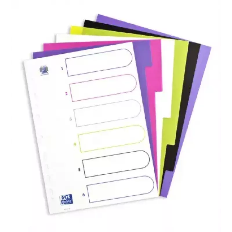 Separador Elba Oxford 400005445 — A4 polipropileno (PP), cores sortidas, 6 unid., 227×300 mm