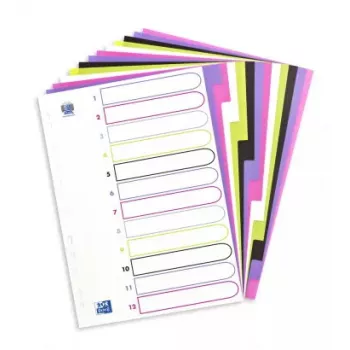 Separador Elba Oxford 400005445 — A4 polipropileno (PP), cores sortidas, 6 unid., 227×300 mm