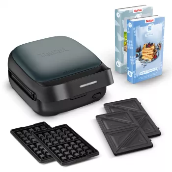 Máquina de waffles Tefal Snack Collection SW862BF0 2 waffles 700 W preto verde-escuro