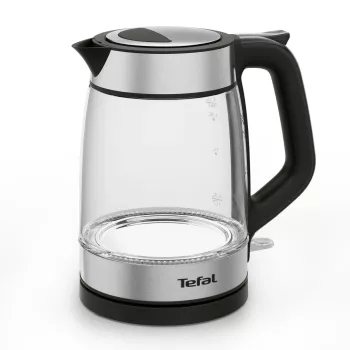 Chaleira elétrica de vidro Tefal KI605830 chaleira elétrica 1,7 L 2200 W preto, prateado, transparente