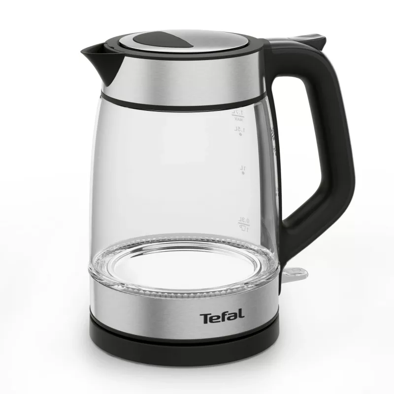 Chaleira elétrica de vidro Tefal KI605830 chaleira elétrica 1,7 L 2200 W preto, prateado, transparente