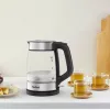 Chaleira elétrica de vidro Tefal KI605830 chaleira elétrica 1,7 L 2200 W preto, prateado, transparente