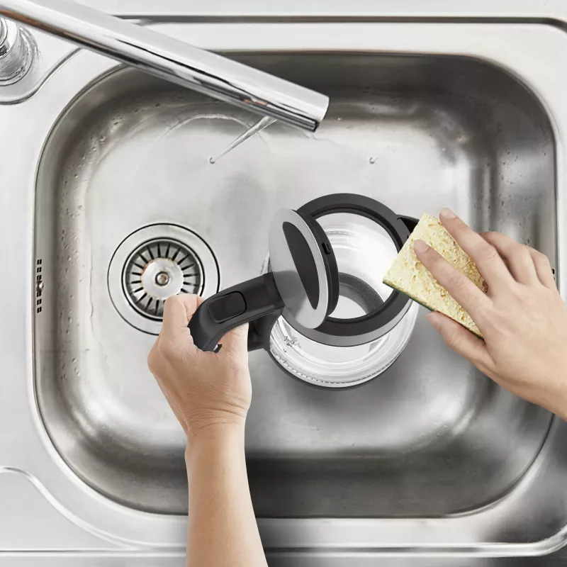 Chaleira elétrica de vidro Tefal KI605830 chaleira elétrica 1,7 L 2200 W preto, prateado, transparente