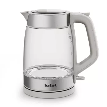 Chaleira de vidro Tefal KI605B30 chaleira elétrica 1,7 L 2200 W cinzento, prateado, transparente