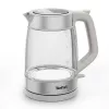 Chaleira de vidro Tefal KI605B30 chaleira elétrica 1,7 L 2200 W cinzento, prateado, transparente