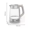 Chaleira de vidro Tefal KI605B30 chaleira elétrica 1,7 L 2200 W cinzento, prateado, transparente