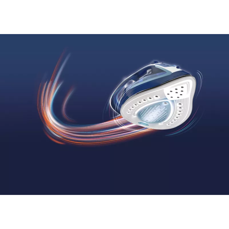 Ferro de engomar Tefal EasyGliss Plus FV5735 a seco e a vapor base Durilium 2500 W azul, branco