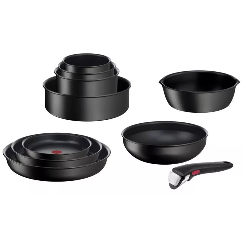 Conjunto de panelas Tefal Ingenio L76391 – conjunto misto de alumínio, 4 peças (panelas Ø16/18/20 cm) preto