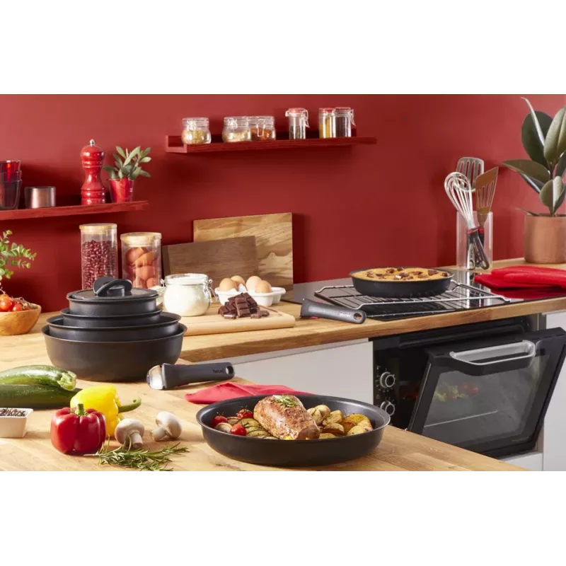 Conjunto de panelas Tefal Ingenio L76391 – conjunto misto de alumínio, 4 peças (panelas Ø16/18/20 cm) preto