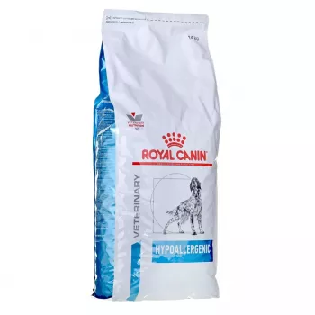 Royal Canin Hypoallergenic Adult ração seca para cães 14 kg, fígado, arroz, legumes