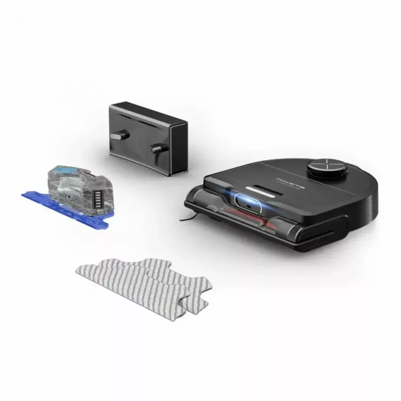 Aspirador robô Rowenta X‑Plorer RR9465WH — sem saco, formato D, depósito de pó 0,35 l, 120 min de autonomia, Li‑Ion, 97×325×335 mm, preto