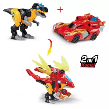 Figura de brincar VTech Switch & Go Combo Mega Dragon — conjunto de brincar transformável veículo-dragão
