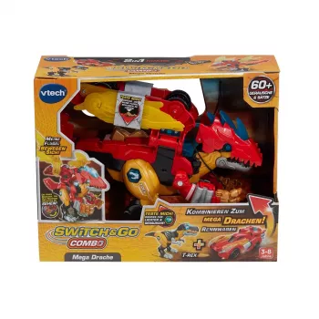 Figura de brincar VTech Switch & Go Combo Mega Dragon — conjunto de brincar transformável veículo-dragão
