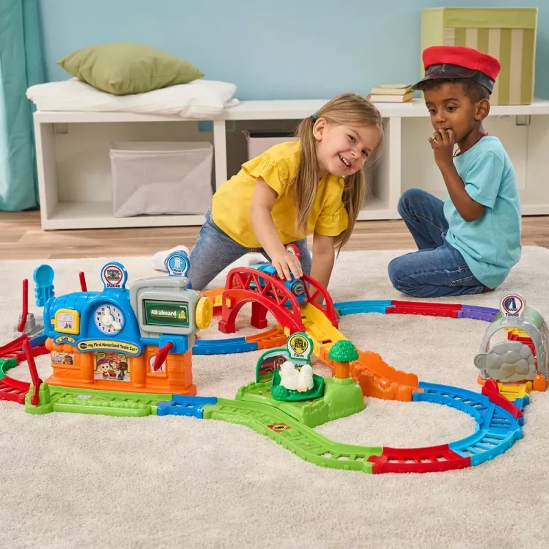 Conjunto de brincar VTech Tut Tut Baby Speedster - Bunte Station, sons e música interativos