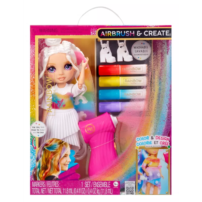 Bonecas de moda Rainbow High Air Brush & Create – Olhos roxos, boneca de moda, feminino, 4 anos, rapaz/rapariga, multicolor