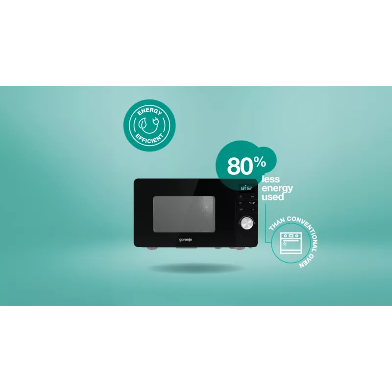 Micro-ondas Gorenje MO20A3B, bancada, micro-ondas solo, 20 l, 800 W, visor integrado, LED
