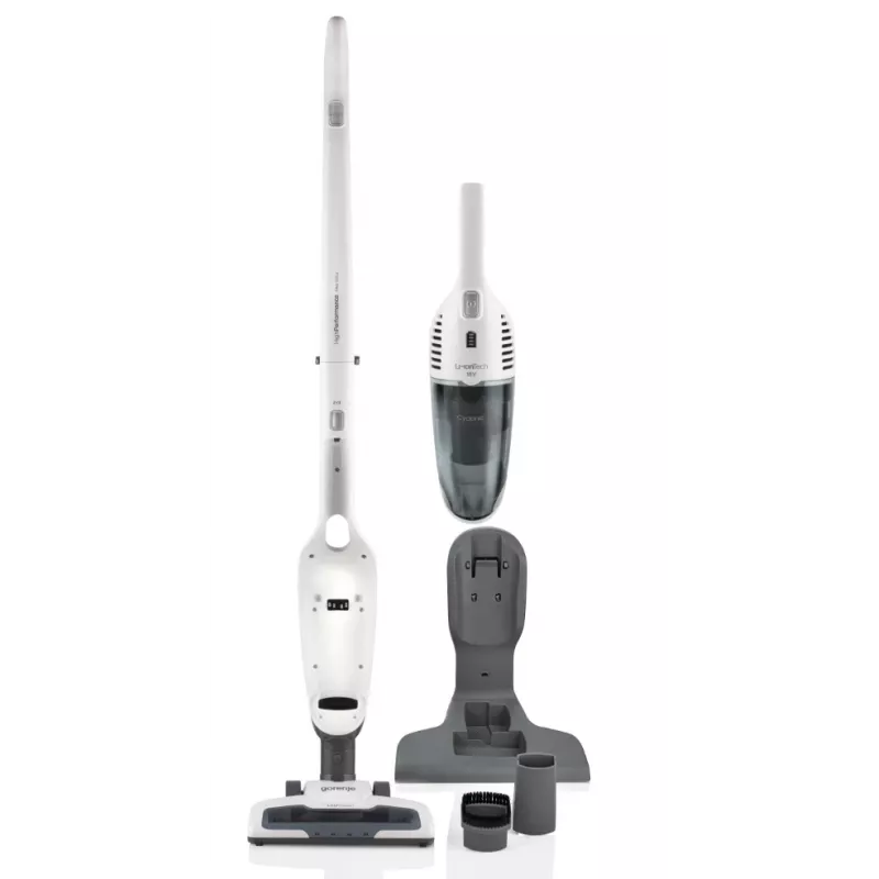 Aspirador vertical 2 em 1 Gorenje SVC180FW bateria a seco HEPA sem saco 0,6 L branco