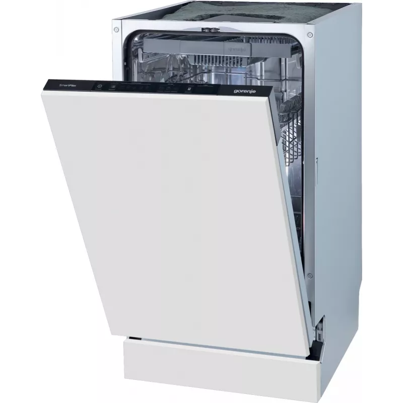 Máquina de lavar loiça Gorenje GV561D10 BK070, encastrável, slimline (45 cm), branco, standard (80 - 85 cm), preto, botões