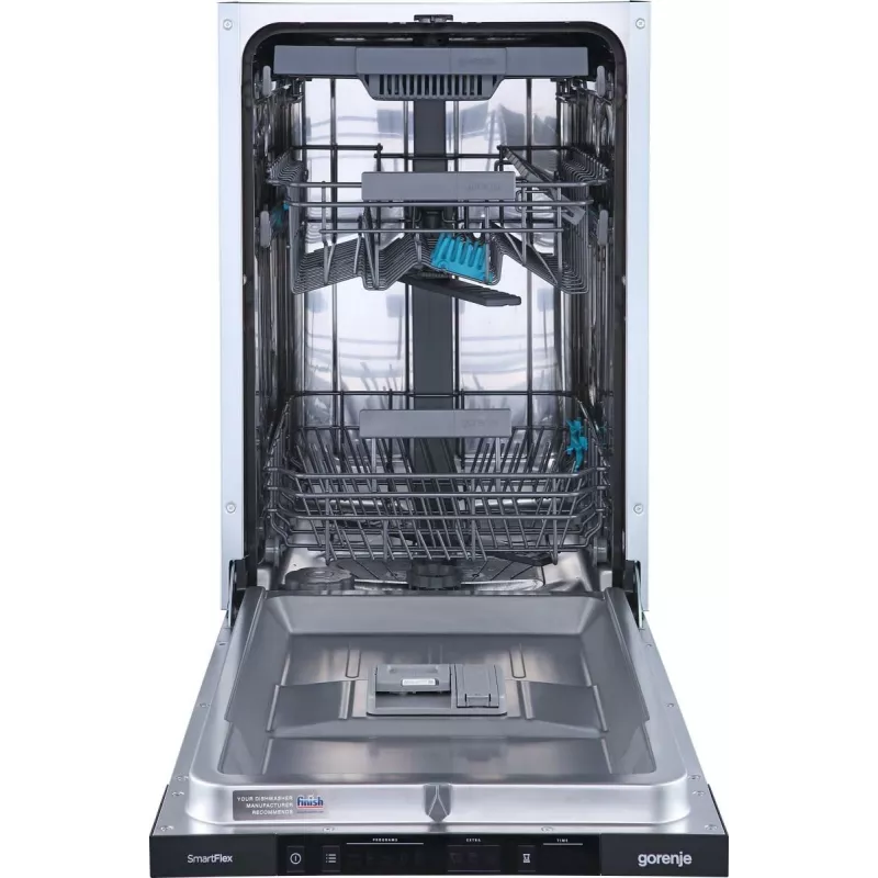Máquina de lavar loiça Gorenje GV561D10 BK070, encastrável, slimline (45 cm), branco, standard (80 - 85 cm), preto, botões