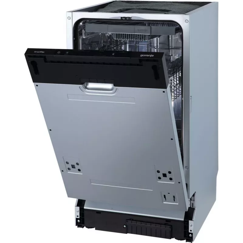 Máquina de lavar loiça Gorenje GV561D10 BK070, encastrável, slimline (45 cm), branco, standard (80 - 85 cm), preto, botões