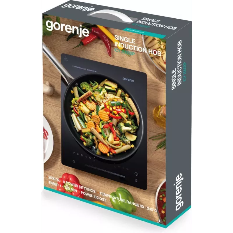 Placa de indução Gorenje ICY2000SP preto bancada 28 cm 1 zona(s)
