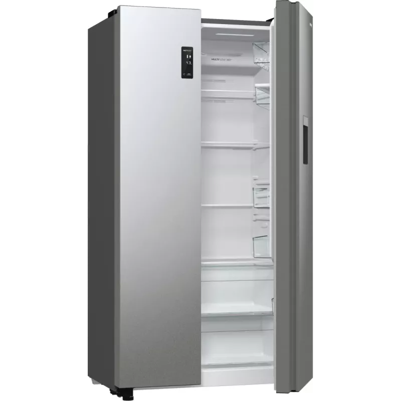Gorenje Side by side NRR9185DAXLWD BK065B, instalação livre, porta americana, cinzento, LED, na porta, R600a