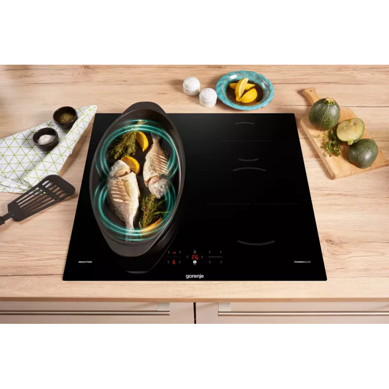Placa de indução Gorenje GI6421BSC, preto, encastrar, 59,5 cm, placa de indução, vitrocerâmica, 4 zona(s)