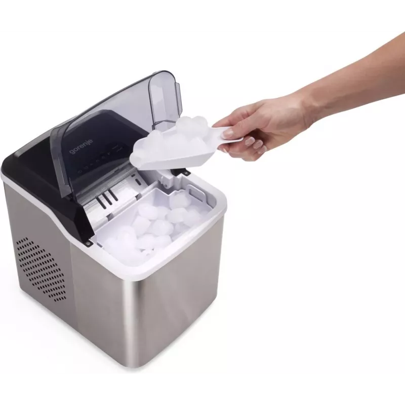 Máquina de gelo portátil Gorenje IMD1200SB 12 kg/24h aço inoxidável