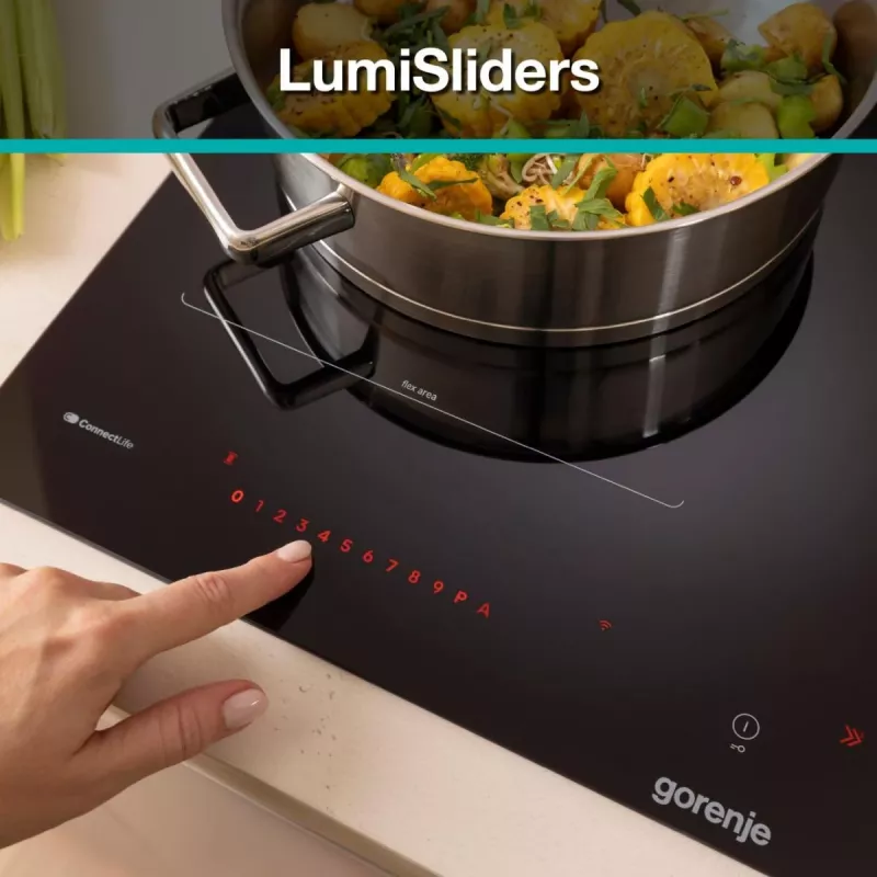 Placa de indução Gorenje GI6443BSCWF, preto, encastrar, 60 cm, placa de indução, vitrocerâmica, 4 zona(s)