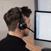 Lindy L118 headset sem fios com cancelamento de ruído e estação de carregamento