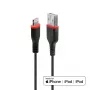 Lindy cabo USB Type-A para Lightning reforçado 1 m, 1 m, Lightning, USB A, macho, macho, preto