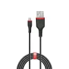 Lindy cabo USB Type-A para Lightning reforçado 1 m, 1 m, Lightning, USB A, macho, macho, preto