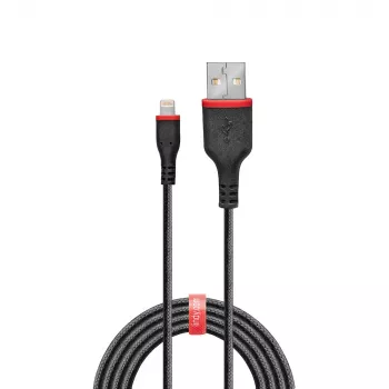 Lindy cabo USB Type-A para Lightning reforçado 1 m, 1 m, Lightning, USB A, macho, macho, preto
