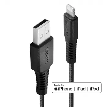 Lindy cabo de carregamento e sincronização USB Type-A para Lightning reforçado 2 m