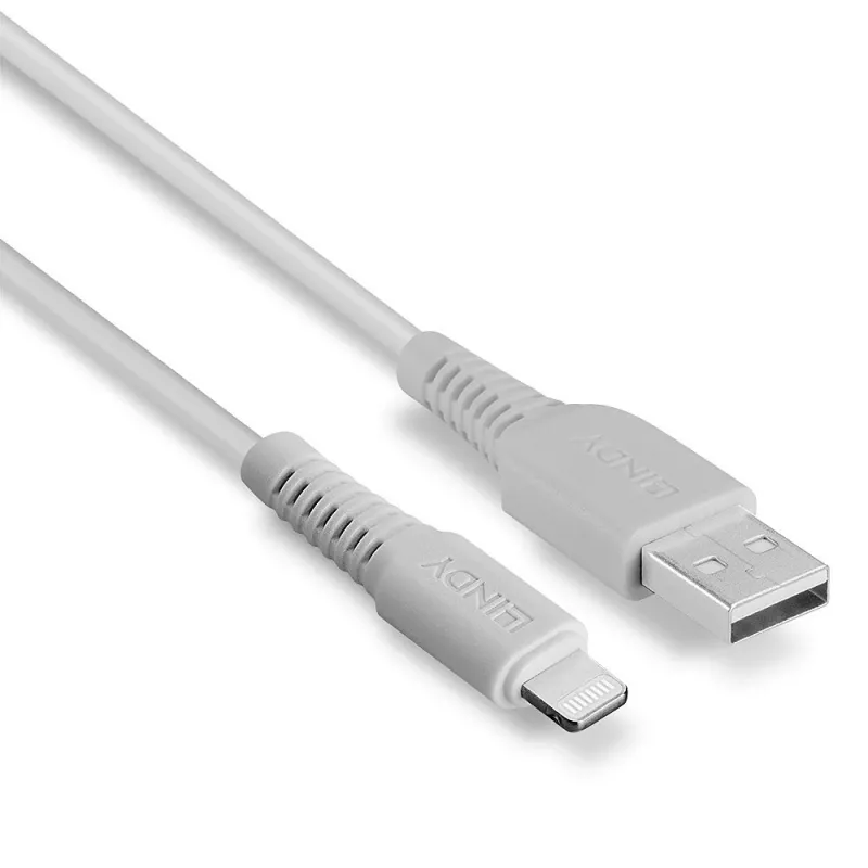 Lindy cabo USB para Lightning 2 m, branco, 2 m, Lightning, USB A, branco, reto, reto