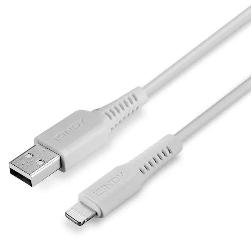 Lindy cabo USB para Lightning 2 m, branco, 2 m, Lightning, USB A, branco, reto, reto