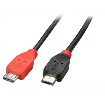 Lindy cabo OTG USB 2.0 Type Micro-B para Micro-B 2 m, 2 m, Micro-USB B, Micro-USB B, USB 2.0, macho/macho, preto