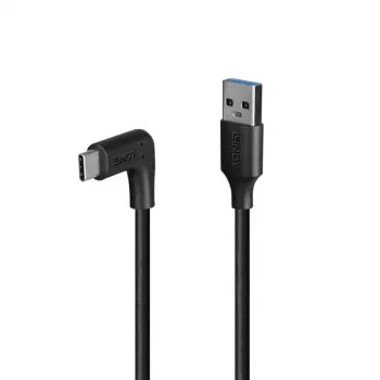 Lindy cabo USB 3.2 Type-A para C 1,5 m, angular 90°, 10 Gbit/s