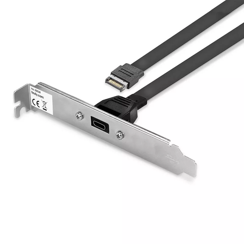 Lindy Single Port USB 3.1 Gen 2 Type C Back Plate, 0,45 m, USB A, macho, macho, 0 - 65 °C, 0 - 70 °C