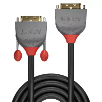 Lindy cabo de extensão DVI-D Dual Link 2 m, Anthra Line, 2 m, DVI-D, DVI-I, macho, fêmea, preto