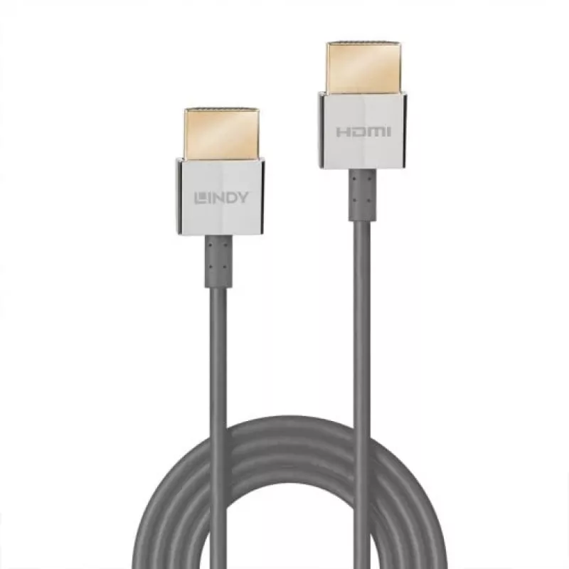 Cabo Lindy Ultra High Speed HDMI fino, 0,5 m, 0,5 m, HDMI Type-A (Standard), HDMI Type-A (Standard), 48 Gbit/s, branco